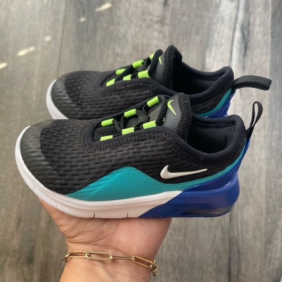 Nike Other - Nike Kids' Black & Teal Slip-On Sneakers with Neon Green Accents